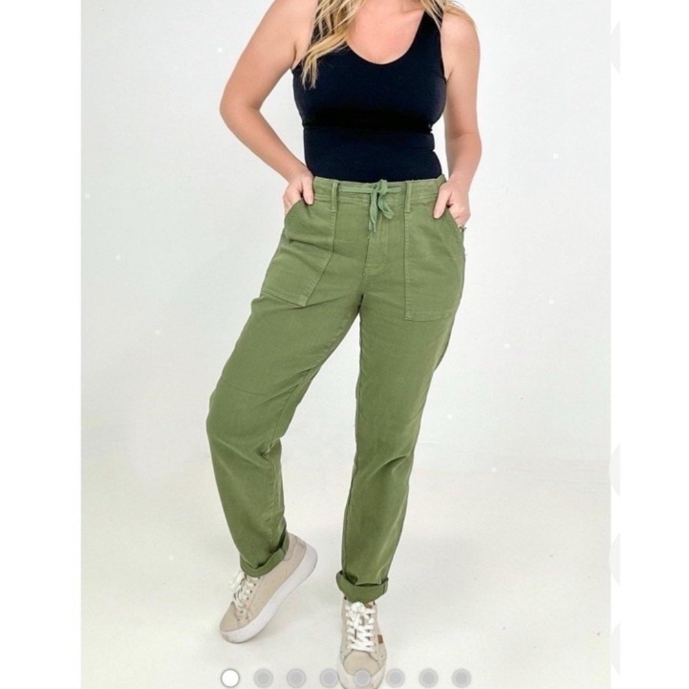 Judy Blue Women's Noel Drawstring Army Olive Green Pants Size 16W Pockets
